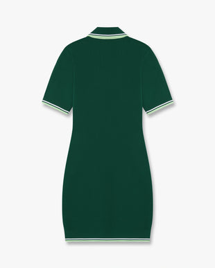 Green V-Neck Polo Mini Dress