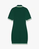 Green V-Neck Polo Mini Dress