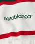 Cream & Navy Knit Tennis Short Sleeve Polo Shirt