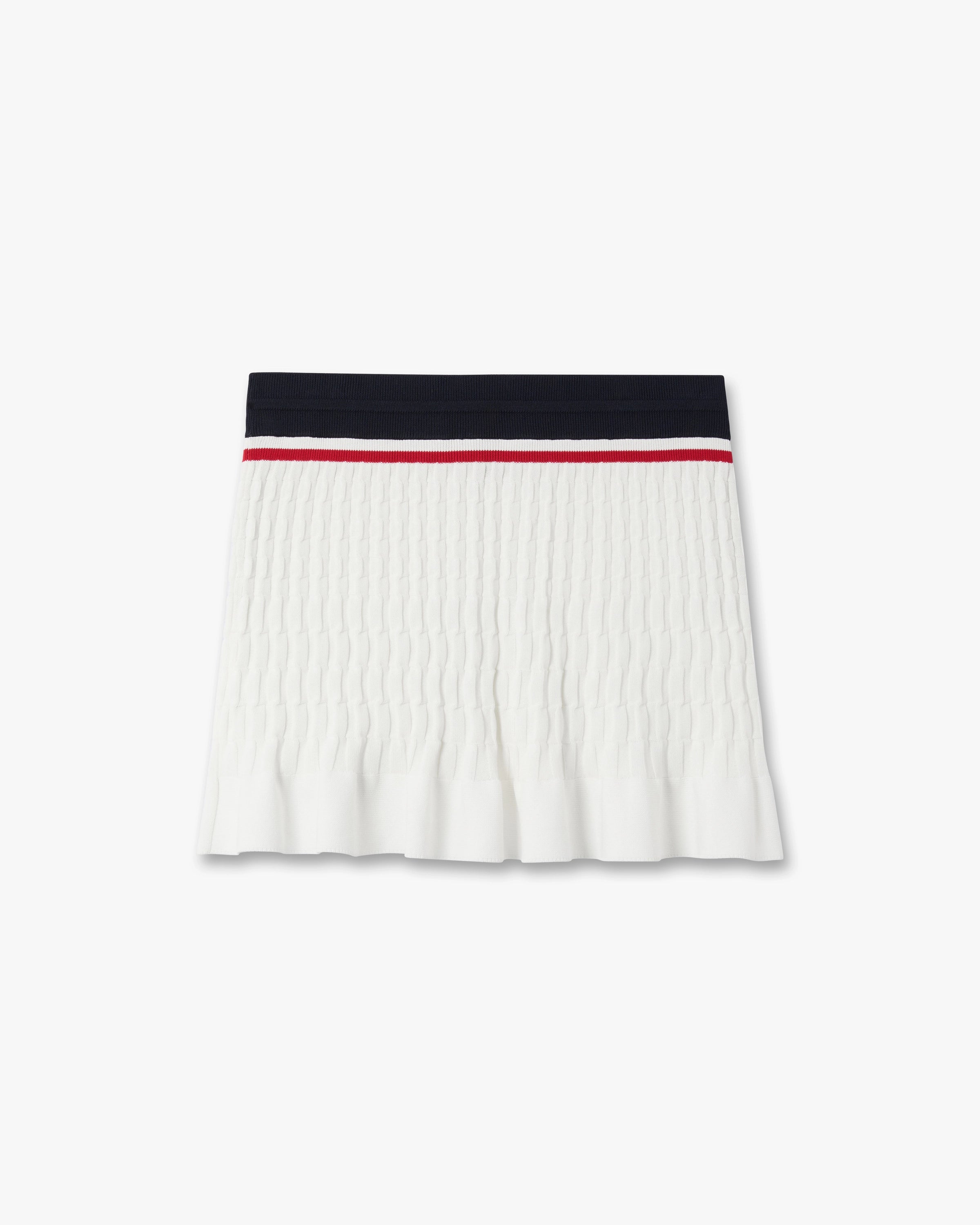 Cream & Navy Knit Tennis Mini Skirt