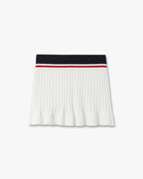 Cream & Navy Knit Tennis Mini Skirt