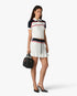 Cream & Navy Knit Tennis Mini Skirt