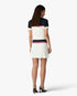 Cream & Navy Knit Tennis Mini Skirt