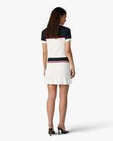 Cream & Navy Knit Tennis Mini Skirt