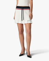Cream & Navy Knit Tennis Mini Skirt