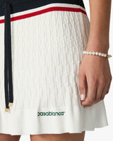 Cream & Navy Knit Tennis Mini Skirt