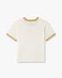 White Lace Tuck Stitch Short Sleeve Top