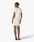 White Lace Tuck Stitch Short Sleeve Top