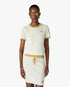 White Lace Tuck Stitch Short Sleeve Top