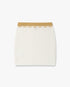 White Lace Tuck Stitch Mini Skirt