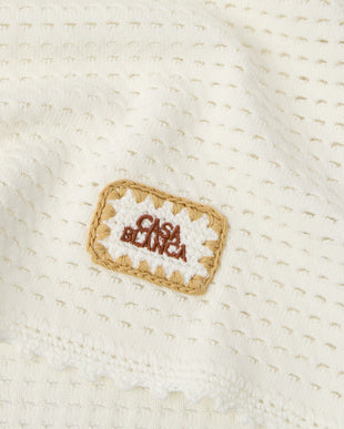 White Lace Tuck Stitch Mini Skirt