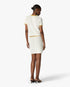 White Lace Tuck Stitch Mini Skirt