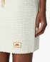 White Lace Tuck Stitch Mini Skirt