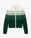 White & Green Boucle Stripe Zip-Up Track Jacket