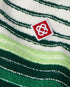 White & Green Boucle Stripe Zip-Up Track Jacket