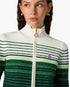 White & Green Boucle Stripe Zip-Up Track Jacket