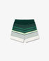 White & Green Boucle Stripe Shorts