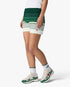 White & Green Boucle Stripe Shorts