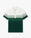 White & Green Boucle Stripe Short Sleeve Polo Shirt