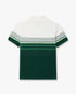 White & Green Boucle Stripe Short Sleeve Polo Shirt