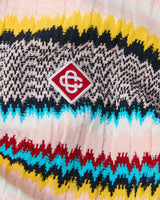 Multicolour Knit Chevron Short Sleeve Polo Shirt