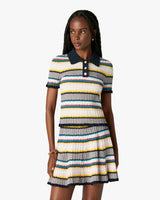 Multicolour Knit Chevron Short Sleeve Polo Shirt
