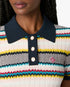 Multicolour Knit Chevron Short Sleeve Polo Shirt