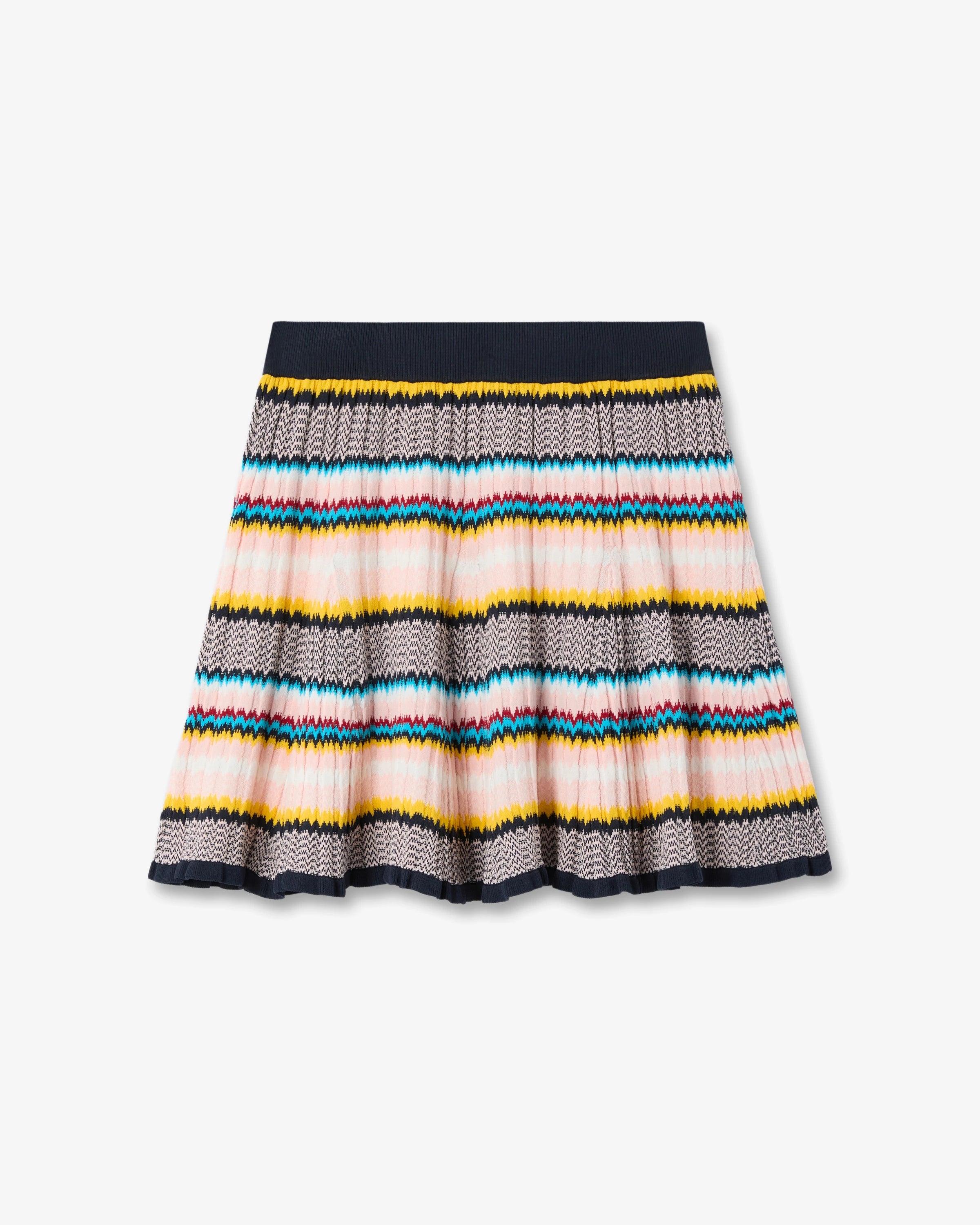 Multicolour Knit Chevron Mini Skirt