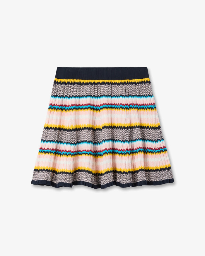 Multicolour Knit Chevron Mini Skirt