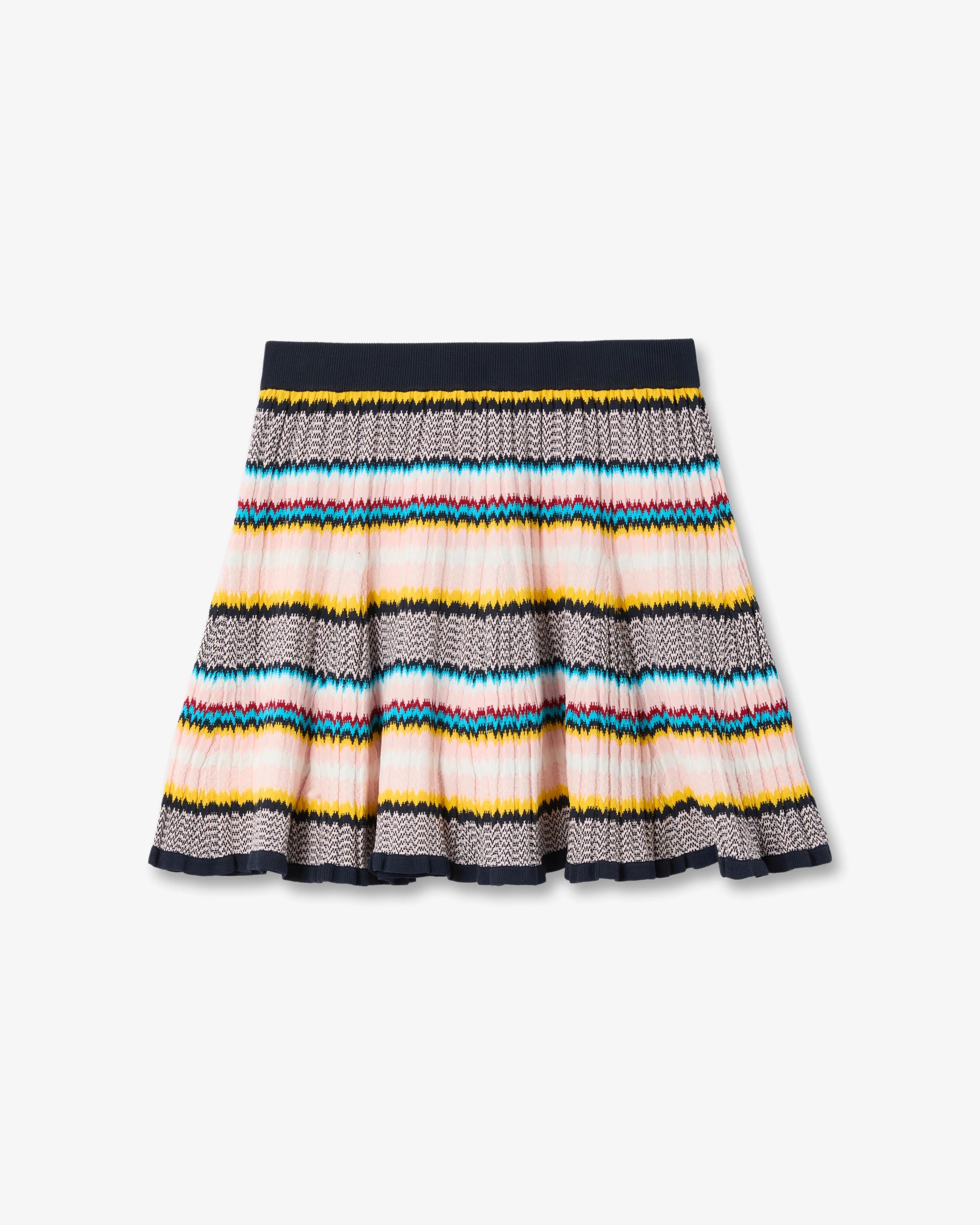 Multicolour Knit Chevron Mini Skirt