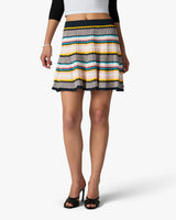 Multicolour Knit Chevron Mini Skirt