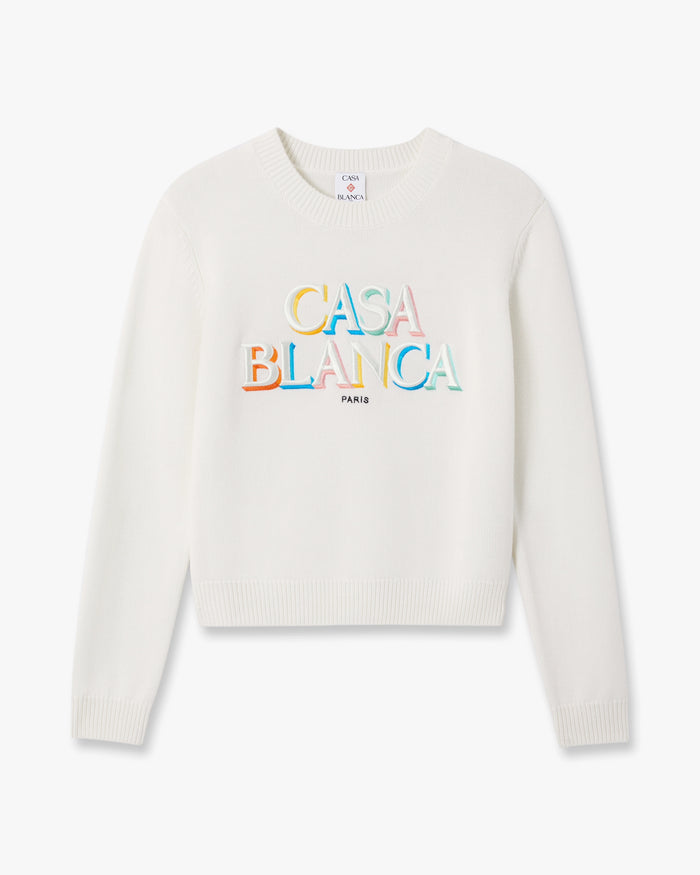 Cream Stacked Logo Jumper