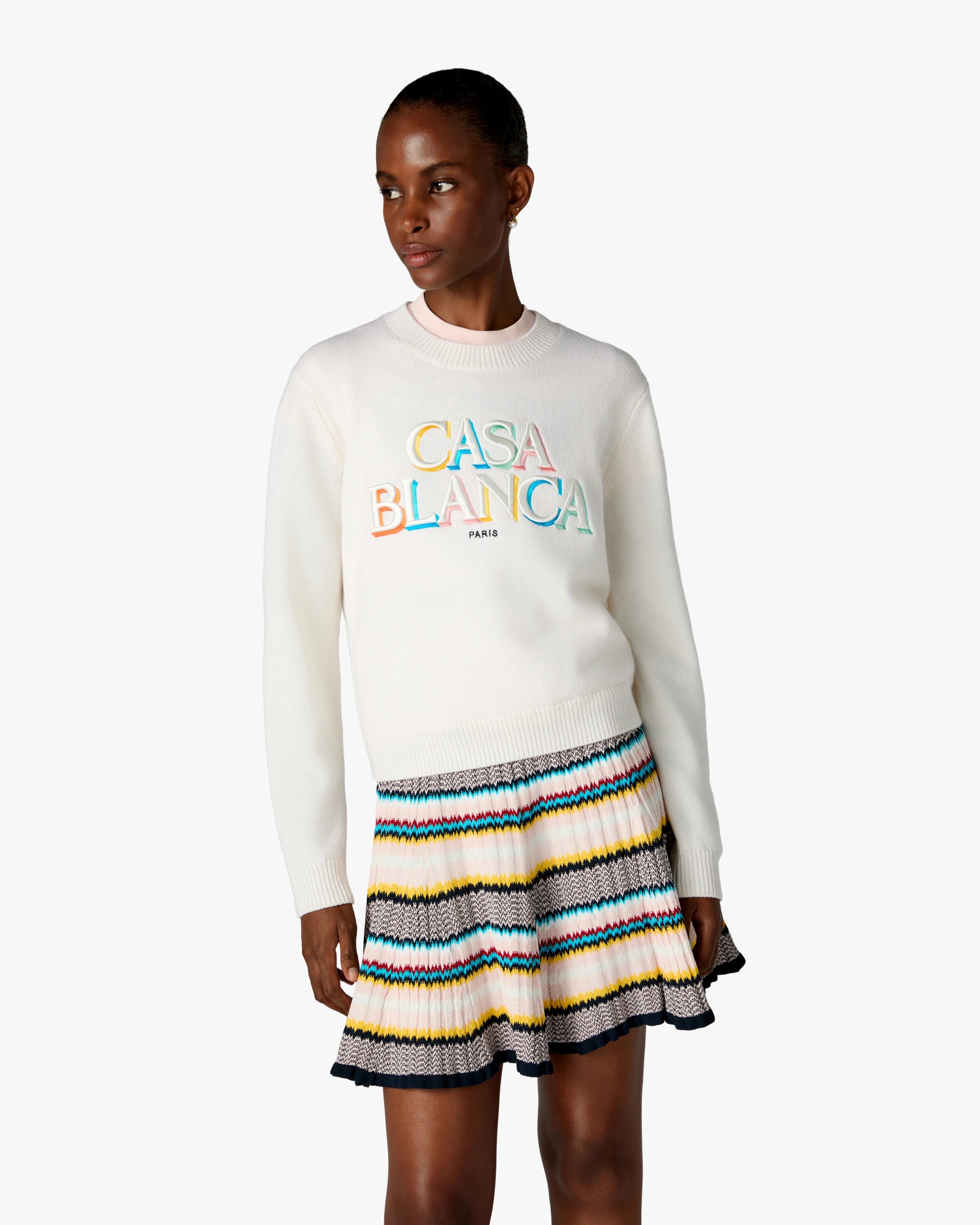 Cream Stacked Logo Jumper