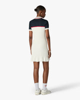 Cream & Navy Knit Tennis Polo Mini Dress