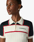 Cream & Navy Knit Tennis Polo Mini Dress