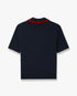 Navy Merino Short Sleeve Polo Shirt