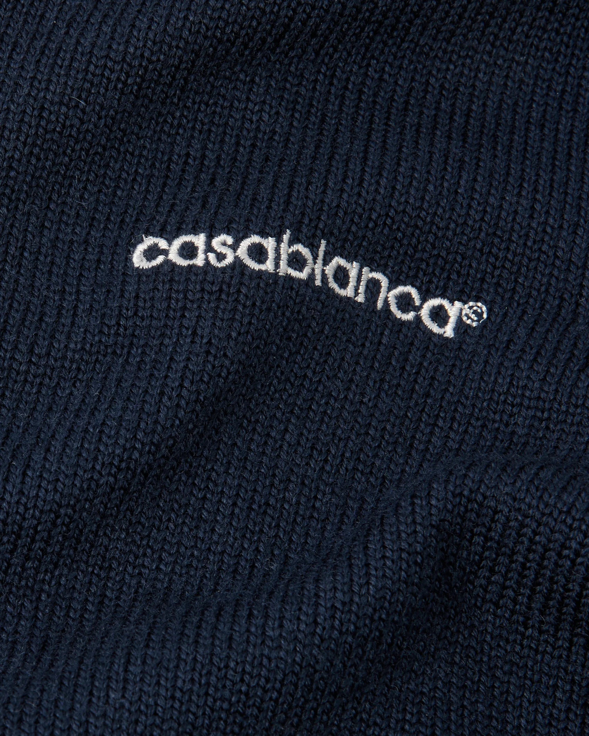 Navy Merino Short Sleeve Polo Shirt