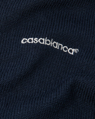 Navy Merino Short Sleeve Polo Shirt