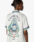 White Hotel Emblem Short Sleeve Silk Shirt
