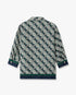 Green & Navy Check Monogram Pyjama Long Sleeve Silk Shirt