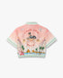 Pink Ethereal Cotton Cropped Long Sleeve Shirt