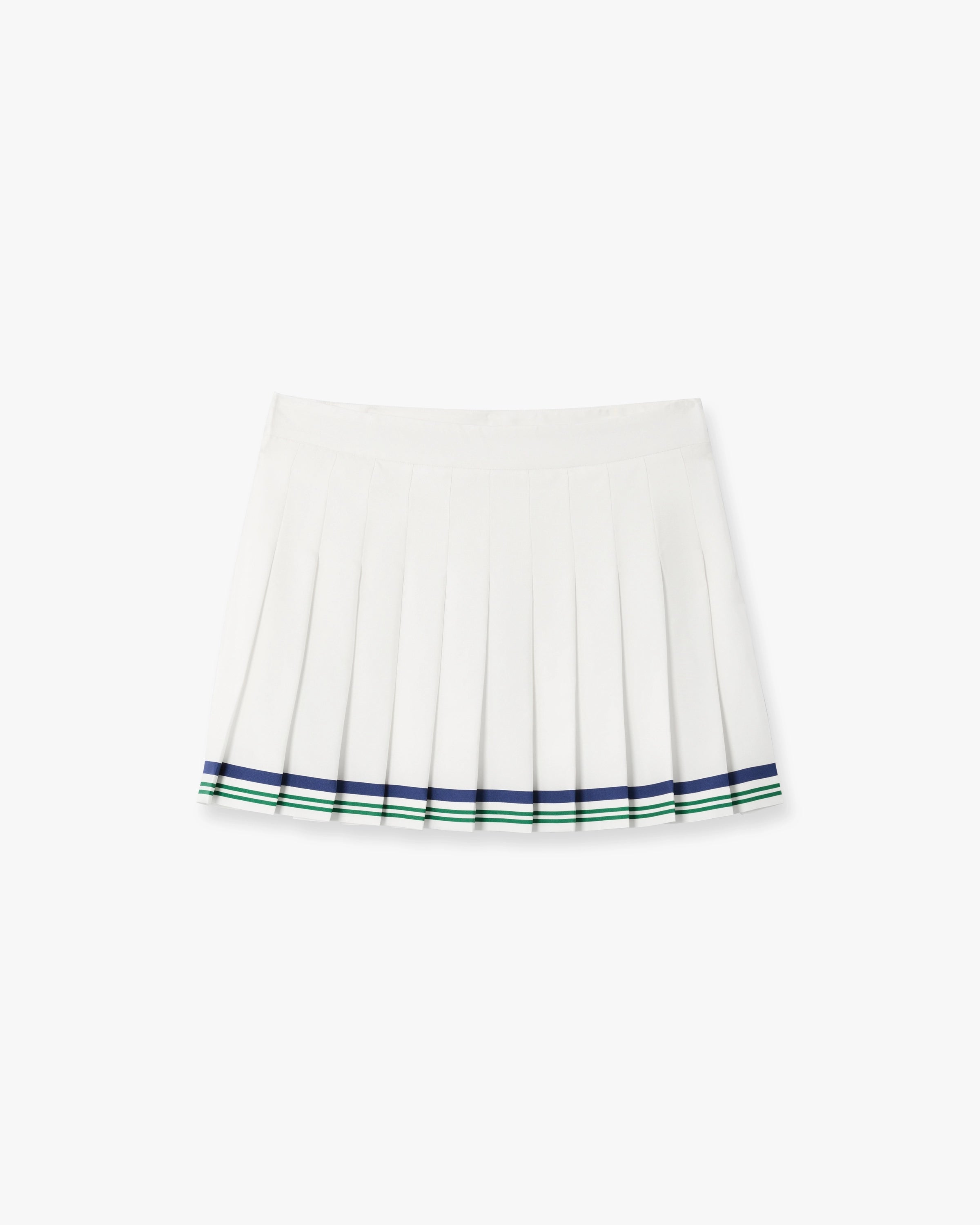 White Hotel Emblem Pleated Mini Silk Skirt