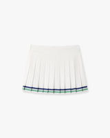 White Hotel Emblem Pleated Mini Silk Skirt