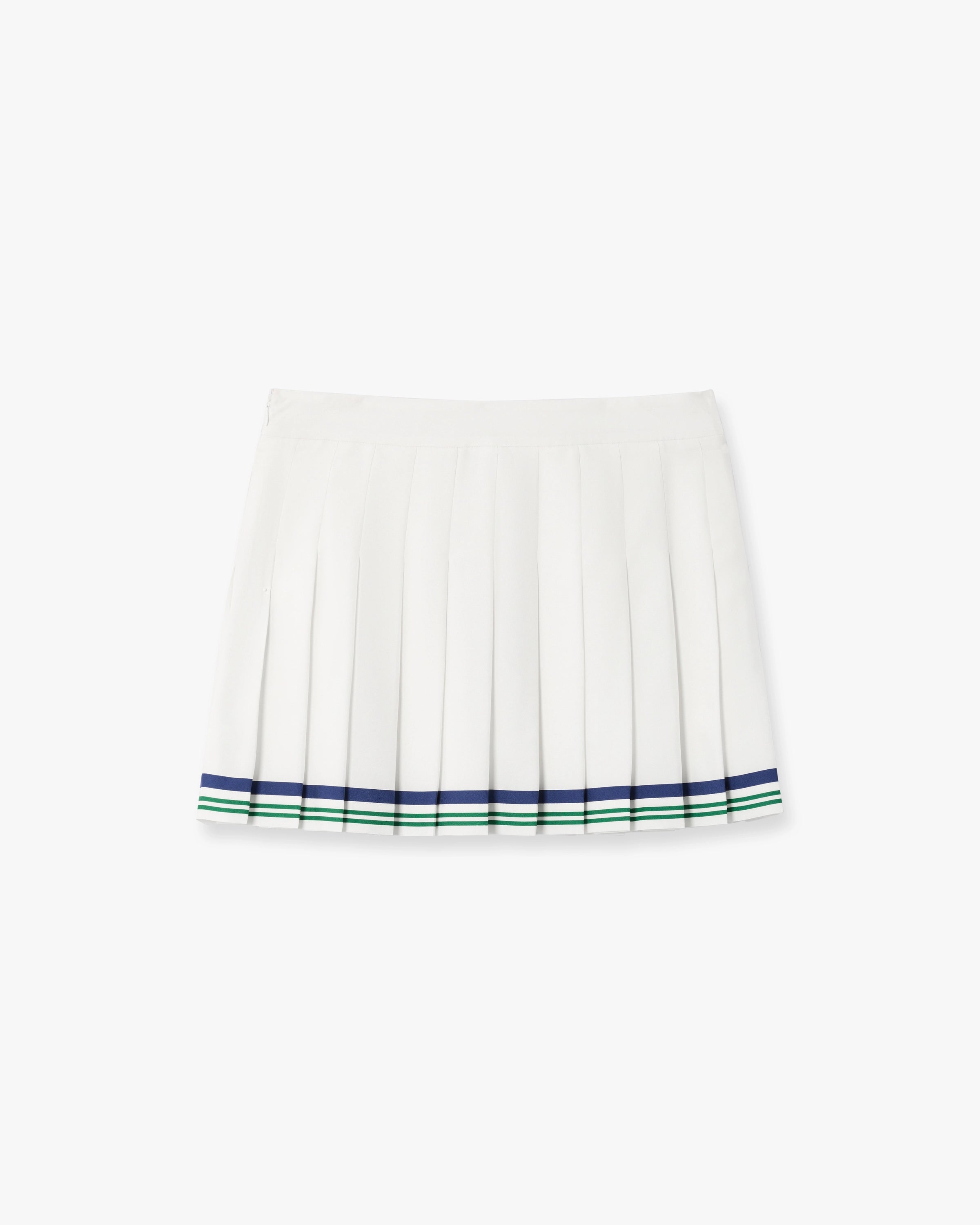White Hotel Emblem Pleated Mini Silk Skirt