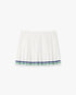 White Hotel Emblem Pleated Mini Silk Skirt