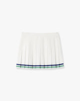 White Hotel Emblem Pleated Mini Silk Skirt