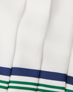 White Hotel Emblem Pleated Mini Silk Skirt