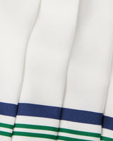 White Hotel Emblem Pleated Mini Silk Skirt