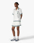 White Hotel Emblem Pleated Mini Silk Skirt