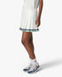 White Hotel Emblem Pleated Mini Silk Skirt